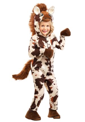 Deluxe Toddler Brown Spotted Horse Costume | Animal Costumes