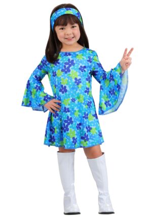 Girl's Wild Flower 70's Disco Toddler Costume Dress | Disco Costumes
