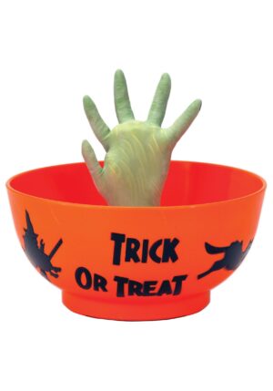 7.5-Inch Monster Hand in Bowl Animated Decoration | Candy Bowls