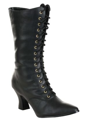 Women's Victorian Black Costume Heeled Boots | Victorian Accessories