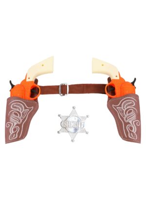 Western Costume Double Holster and Toy Gun Set | Cowboy Accessories