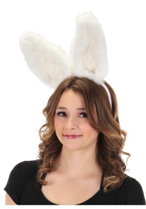Bendable White Bunny Ears Costume Headband | Costume Ears