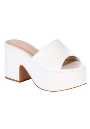 Women's White Mule Disco Shoes | Costume Shoes