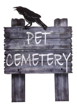 30-Inch Pet Cemetery Witch Way Sign Decoration | Halloween Signs