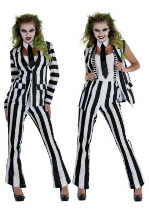 Beetlejuice Striped Suit Women's Costume | Beetlejuice Costumes