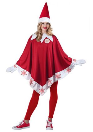 Elf on the Shelf Women's Poncho Costume | Christmas Costumes
