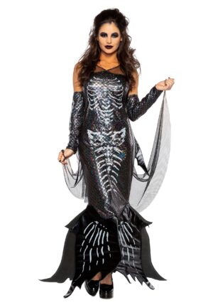 Women's Glamour Skeleton Mermaid Costume | Adult Women's Costumes