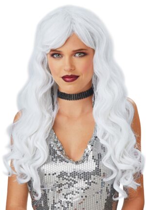 Long White Wavy Wig for Women