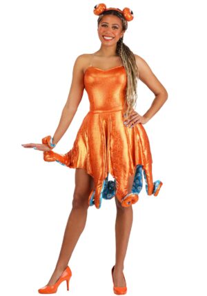 Orange Iridescent Octopus Women's Costume | Animal Costumes
