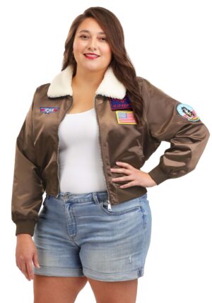 Plus Size Top Gun Women's Bomber Jacket Costume | Top Gun Costumes