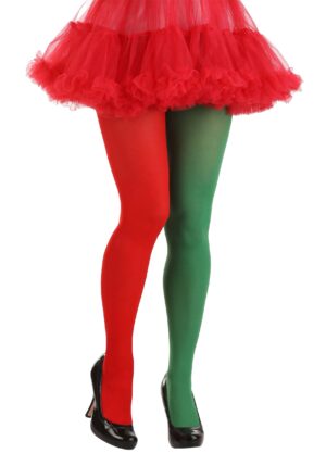 Red and Green Women's Tights | Costume Accessories