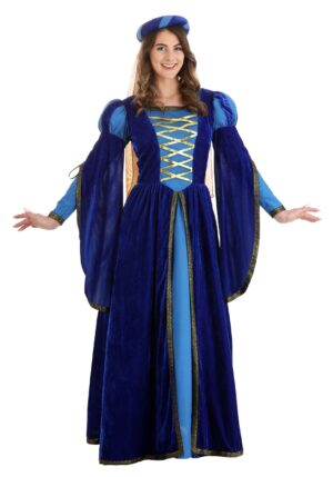 Women's Blue Renaissance Queen Halloween Costume