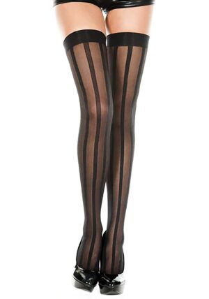 Sheer Stripe Black Thigh Highs Women's Stockings | Costume Tights