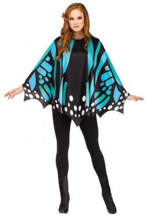 Teal Butterfly Women's Poncho | Costume Ponchos