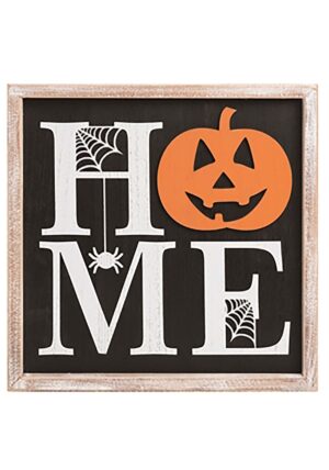 12-Inch Wooden Pumpkin Home Sign Halloween Decoration | Halloween Signs