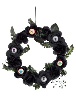 11-Inch Light Up Flower Eyeballs Halloween Wreath Decoration | Halloween Wreath
