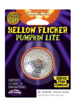 Yellow Flicker Pumpkin Lite Prop | Pumpkin Decorations