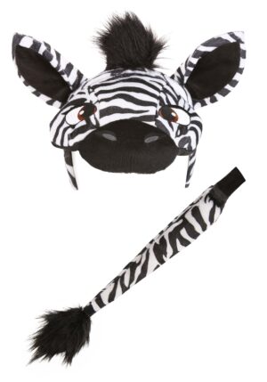 Zebra Headband & Tail Plush Accessory Kit | Animal Accessories